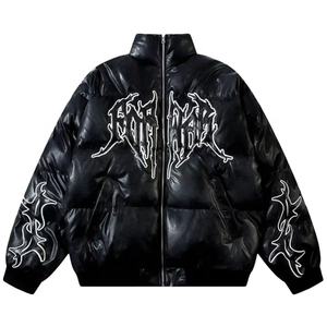 Chaquetas de Cuero con Logotipo de Goma Hechas a Medida para Hombre, Ropa de Invierno, Chaquetas de Cuero Vintage de Moda Urbana - Product Image 1