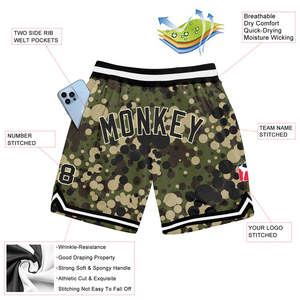 <b>Men</b> Basketball <b>Shorts</b> Custom Name Number Sublimation Printed Camouflage <b>Pattern</b> 100% Polyester Athletic Training Quick Dry Mid - Product Image 2