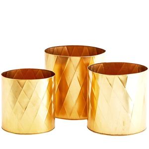 Modern iron embossed <b>planter</b> for <b>artificial</b> plant green plant for home deco gold finish for hotel office villa use - Product Image 1