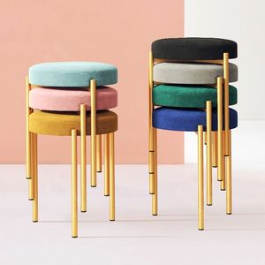 Handcrafted Solid Wood <b>Pouf</b> Ottoman Stool with Linen Cushion for Living Room Coffee Table <b>Seating</b> - Product Image 2