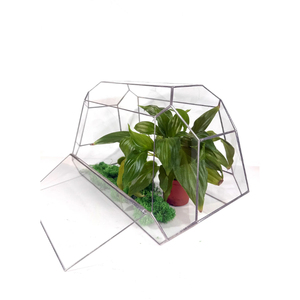 Handmade <b>Clear</b> Glass Plant Box Decorative Black Metal Hanging Terrarium Glass Planter & Candle Holder Home Garden Decoration - Product Image 3