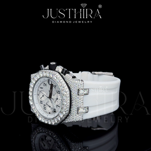 Reloj de Pulsera de Cuarzo con Moissanita Antigua, Sofisticado y Elegante, con Correa de Acero Inoxidable, Diseño Atemporal y Brillo Brillante - Product Image 3