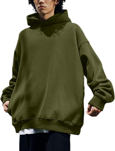 Hot Sale Thick Heavy <b>Weight</b> <b>Blank</b> Hoodie Drop Shoulder Men Sweatshirt Custom Logo French Terry Lightweight Oversized Hoodies - Product Image 2