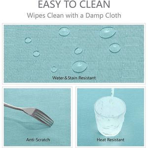 Tovaglia Rettangolare 60x120 Pollici in Lino Testurizzato, Impermeabile, Antimacchia e Antirughe, Lavabile, Tessuto Decorativo - Product Image 2