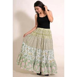 Indian Cotton <b>Patchwork</b> Long <b>Skirt</b> Handmade Boho Maxi <b>Skirt</b> Vintage Hippie Summer Clothing - Product Image 3