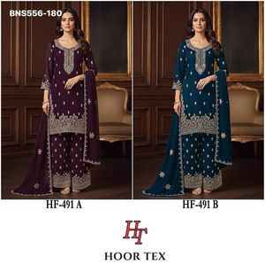 Colección de Trajes Plazzo-Dupatta de Georgette Pesado de Alta Calidad con Bordado y Trabajo Zarkan, Proveedor de India - Product Image 2