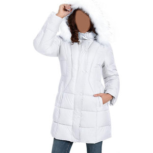 Manteaux d'hiver pour femmes, vestes en duvet mi-longues chaudes, vêtements d'extérieur avec capuche en fourrure amovible, élégantes, épaisses et isolées pour le froid - Product Image 2