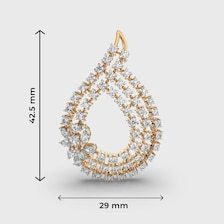 เครื่องประดับชุบทอง 14K สำหรับผู้หญิง ประดับเพชรทรงมาร์คีส์เพาะเลี้ยงในห้องปฏิบัติการ ดีไซน์หรูหรา เหมาะเป็นของขวัญ - Product Image 3