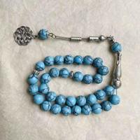Collier de prière musulman Misbaha Tasbih en perles de verre à 99 perles avec pompon, bijoux islamiques de mode pour femme, cadeau de l'Aïd