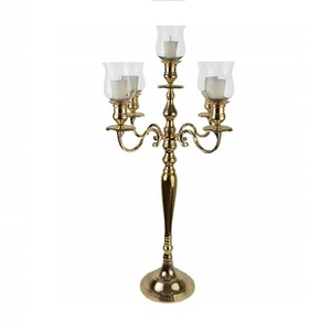Rose gold <b>5</b> arm candelabra 60cm aluminium candle holder decorative candle stand tabletop taper candle holder luxury wedding - Product Image 2