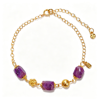 Bracelets d'amitié perlés faits à la main avec pierres précieuses de Sugilite, bracelet chaîne en cristal de guérison des chakras pour le yoga et les cadeaux