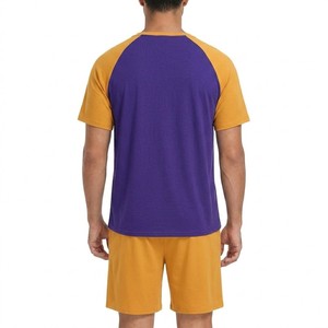 Conjunto de Camiseta y Pantalones Cortos Morado y Amarillo para Hombre, Premium 2026, Estilo Casual de Verano, Dos Piezas, Cuello Redondo, Ropa Deportiva Informal - Product Image 5