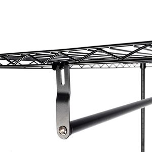 Appendiabiti Robusto con Ruote e Ganci Laterali, Doppio Asta, 3 Ripiani in Filo Metallico, Scaffale Mobile per Vestiti - RT - Product Image 5