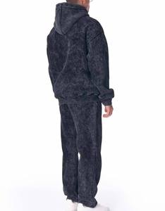 Survêtements de sport OEM en coton 100% imprimé délavé à l'acide, ensemble de jogging personnalisé en gros, sweat à capuche oversize et pantalon baggy pour hommes - Product Image 2