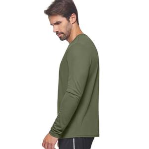 เสื้อยืดแขนยาวสองชั้นสีเขียวมะกอกสำหรับผู้ชาย ผ้าเจอร์ซีย์คอตตอน 100% แห้งเร็ว ทรงหลวม คอกลม สไตล์ลำลอง พิมพ์ลายตัวอักษร ระบายอากาศได้ดี - Product Image 6