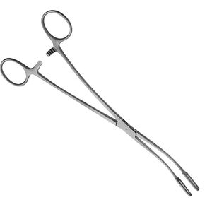 Stainless Steel Bozeman Uterine Dressing Forceps 10'' Curved Surgical Veterinary Class I Instruments by <b>Blush</b> surgical - Product Image 2