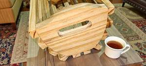 Panier de rangement en bois, panier étagère en bois, panier organisateur en bois, panier à jouets en bois, panier à vêtements en bois - Product Image 5