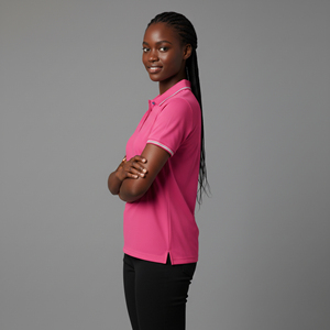 Polo personalizado para mujer, 100% algodón, logotipo impreso en DTF, de alta calidad, secado rápido, color sólido, estilo urbano. - Product Image 5