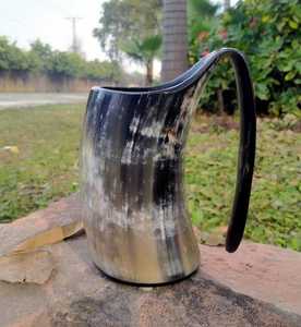 Mug en corne à boire sur mesure, en matériau organique, à thème animalier, sculpté à la main, avec gravure médiévale, pour la revente, fourniture artisanale viking - Product Image 6