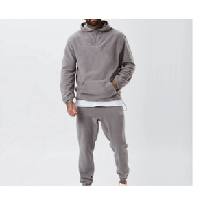 Chándal de poliéster para hombre con cordón French Terry transpirable de buena calidad al por mayor conjuntos de sudaderas con capucha de talla grande para exteriores - Product Image 1