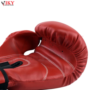 Gants de boxe en cuir rouge épais avec garniture noire, support de poignet, mousse multicouche, marque personnalisée, nouvelle arrivée, marque privée - Product Image 4
