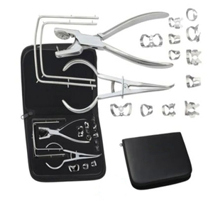 Kit de pinces à diaphragme dentaire 5 mâchoires, forceps manuel léger, poinçons et pinces assorties, certifié CE, ensemble d'instruments dentaires - Product Image 1