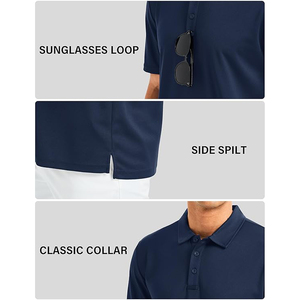 Polo de golf écologique pour homme en tissu recyclé, respirant, séchage rapide, logo personnalisé, coupe classique - Product Image 3