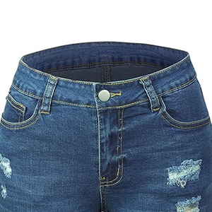 Shorts en jean taille haute pour femmes, style streetwear, coupe courte, sexy, avec déchirures, décontractés, vente en gros - Product Image 4