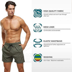 Nuevo Estilo, MOQ Bajo, Shorts de Baño para Hombre, Cintura Media, Color Sólido, Ecológicos, de Secado Rápido, Diseño Personalizado, Gran Venta - Product Image 3