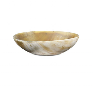 Best Selling Carved Buffalo Horn Vintage Salad Fruit Serving Bowl Indian Horn <b>Dinnerware</b> for Business Gifts - Product Image 1