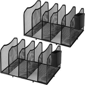 Organisateur de bureau en maille premium avec étagère de rangement pour documents, dossiers et livres – Support de rangement de bureau peu encombrant - Product Image 2