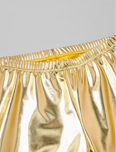 Pantalon Golden Flare pour homme, taille haute, élastique, style formel, 100 % polyester, tissé mi-lourd, pantalon en molleton pour homme - Product Image 3