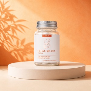 [FROM OREUM] Dentifrice solide pour la nuit, saveur mandarine de Jeju, 60 comprimés, pour les voyages et les articles de toilette personnels - Product Image 1