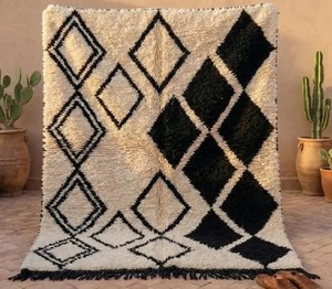 Hand Knotted Beni Ourain Moroccan Berber Rug 100% Wool Handmade Geometric Boho Area Carpet Custom Size Wholesale - Product Image 2