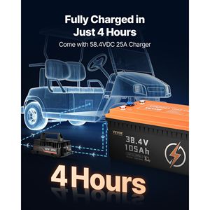 Batteria al Litio 36V 105Ah per Golf Cart, Batteria 36 Volt con BMS 200A, Monitor LCD e App Mobile, Pacco Batteria LiFePO4 - Product Image 6