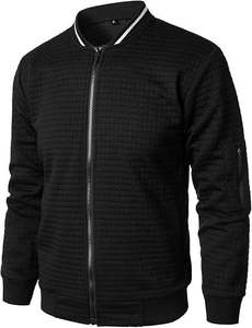 Chaqueta Bomber Casual Varsity para Hombre CREW, 100% Lana, Ligera, Abrigo de Invierno, Cuello Alto, Cierre de Cremallera, Bordada, Servicio OEM, con Calefacción - Product Image 2