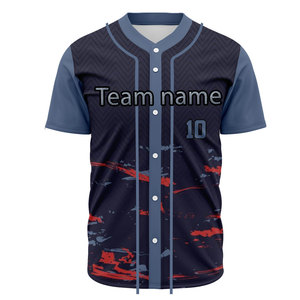 Camiseta de Béisbol Personalizada Sublimada con Botones, Uniforme de Softbol Bordado con Letras, Nombre, Número y Equipo, de Secado Rápido - Product Image 3