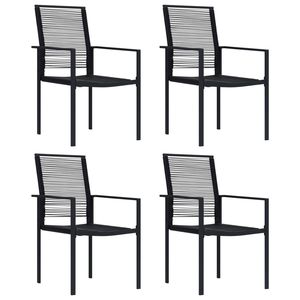 Ensemble de salle à manger en verre noir durable, ensembles de jardin standard - Product Image 2