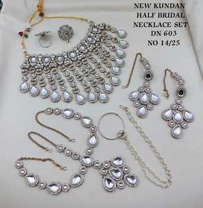 Gold Plated Fancy Collection Geometric Crystal Pearl Necklace Earring Ring Set Women's <b>Wedding</b> Jewelry High Quality Latest - Product Image 4