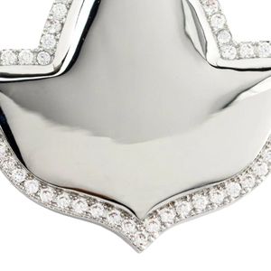 Broche en forme de feuille de lierre en cristal argenté avec bordure en strass, élégant accessoire de bijouterie pour femmes, mariage, fête - Product Image 5