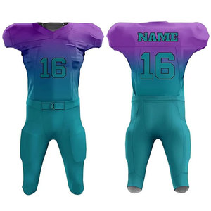 Adults Plus Size Breathable Lightweight 100% Polyester Padded Custom Uniform Full Sublimation <b>Compression</b> American Football Set - Product Image 1