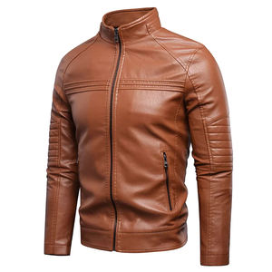 Nouvelle Arrivée 2026 – Blouson Unisexe en Cuir Véritable Marron pour Homme, Col Montant, Haute Qualité, Hiver, Vente en Gros, OEM - Product Image 1