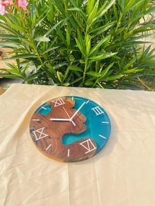 Epoxy Resin and Walnut Wood <b>Wall</b> <b>Clock</b> Handmade Wood Art <b>Decor</b> Unique Home <b>Decor</b> Housewarming Gift Epoxy Resin <b>Wall</b> <b>Clock</b> - Product Image 4