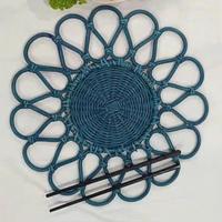 Panier de mariage en rotin tressé à la main Vinagreen, motif floral circulaire, tissage fantaisie, décoration d'intérieur Ninh Binh
