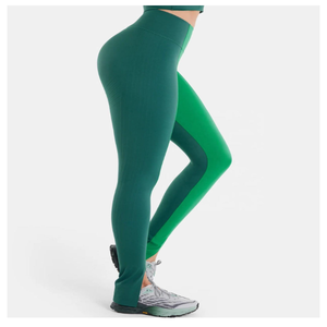 Leggings Deportivos de Spandex al Por Mayor para Gimnasio, Leggings de Cintura Alta con Paneles Cortados, Color Sólido, Ajuste Ceñido, Resistentes al Agua para Mujer - Product Image 2