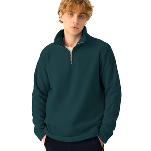Custom Logo Men's Half Zip Sweatshirt Oversized <b>Mock</b> <b>Neck</b> Plain Cotton Fleece Casual Streetwear <b>Top</b> - Product Image 5
