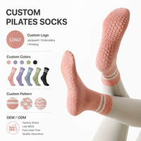 Chaussettes de Pilates personnalisées respirantes et extensibles en coton pour le yoga, la barre, le reformer, l'entraînement en studio, pour femmes, OEM, marque privée