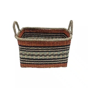 Multicolour Seagrass Tote <b>Basket</b> Handmade <b>Storage</b> <b>Basket</b> Wholesale eco-friendly Made in Viet Nam - Product Image 2