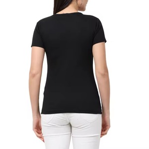 T-shirts personnalisés pour femmes, col en V, été, manches courtes, coton respirant, coupe ample, décontractés - Product Image 4