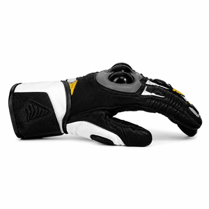 Gants de moto personnalisés blancs, noirs et jaunes avec protection rigide des articulations, antidérapants, équipement de conduite, protection des poignets pour usages multiples - Product Image 3